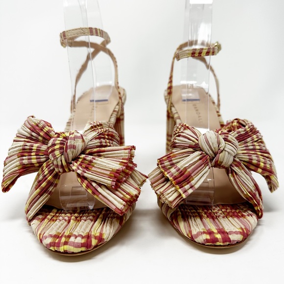Loeffler Randall Camellia Bow Heel In Cranberry Plaid US 8 - Picture 5 of 15